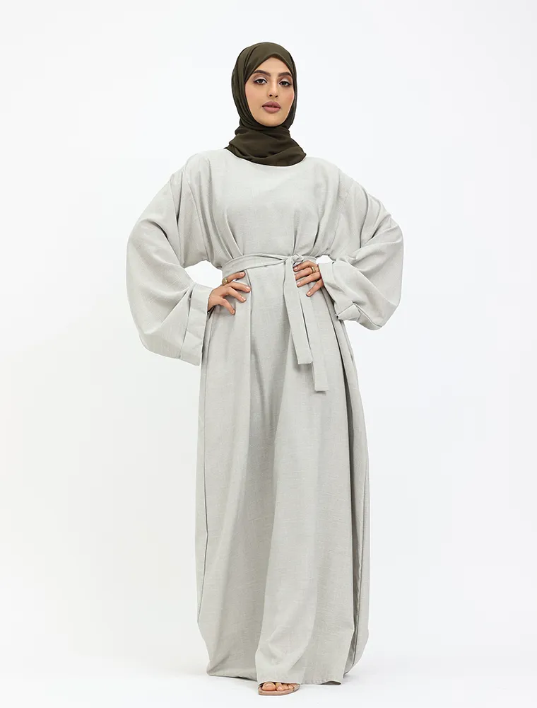 Stone Linen Abaya